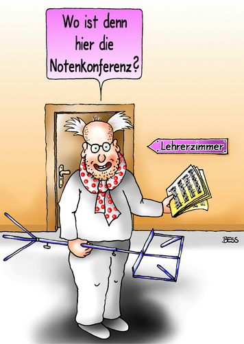 Cartoon: Notenkonferenz (medium) by besscartoon tagged musik,musiklehrer,noten,notenkonferenz,zeugnis,versetzung,notenständer,schuldienst,schuljahr,schule,schüler,lehrer,pädagogik,gymnasium,hauptschule,realschule,werkrealschule,lernen,schulmeister,pauker,bess,besscartoon