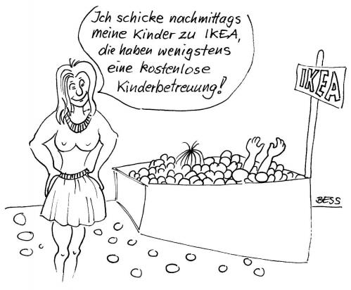 Cartoon: ohne Titel (medium) by besscartoon tagged besscartoon,bess,ikea,kinderbetreuung,kinder,frau