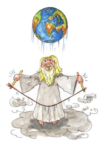 Cartoon: ohne Titel (medium) by besscartoon tagged erde,gott,himmel,spiel,religion,christentum,bess,besscartoon