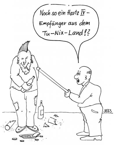 Cartoon: ohne Titel (medium) by besscartoon tagged besscartoon,bess,saufen,arbeitslos,geld,hartz4,männer