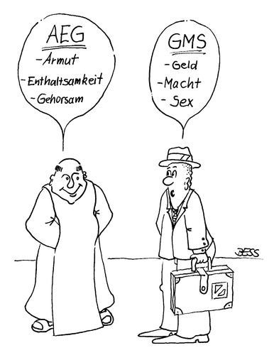 Cartoon: ohne Titel (medium) by besscartoon tagged pfarrer,religion,männer,geld,macht,kloster,bess,besscartoon