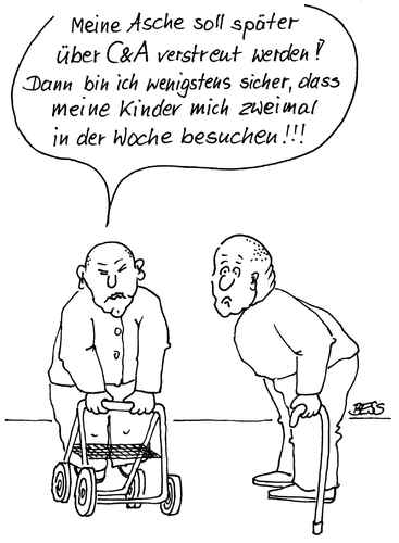 Cartoon: ohne Titel (medium) by besscartoon tagged alter,tod,sterben,männer,familie,bess,besscartoon