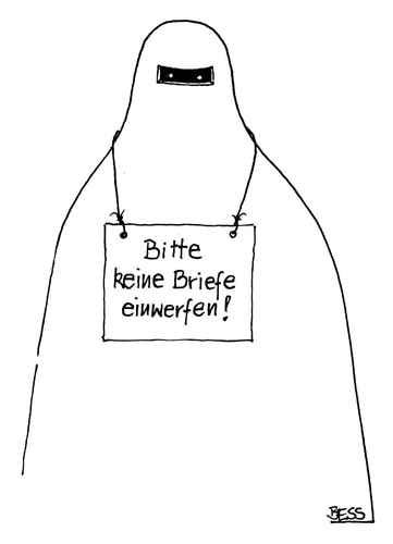 Cartoon: ohne Titel (medium) by besscartoon tagged burka,islam,religion,post,bess,besscartoon