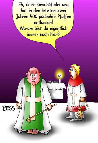 Cartoon: pädophile Pfaffen (medium) by besscartoon tagged pädophil,religion,katholisch,entlassung,zölibat,vatikan,papst,missbrauch,kinder,pfarrer,kirche,bess,besscartoon