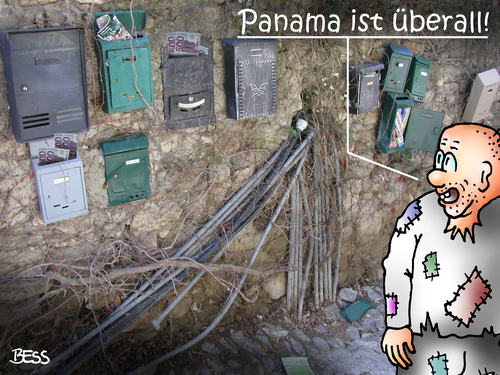 Cartoon: Panama ist überall (medium) by besscartoon tagged steuerhinterziehung,enthüllung,besscartoon,bess,geldwäsche,steuerparadies,offshoregründungen,panama,finanzen,wirtschaft,geschäft,geheim,briefkastenfirmen,papers,steueroase,staatsanwaltschaft,prozess,verfahren,recht,gesetz,geld