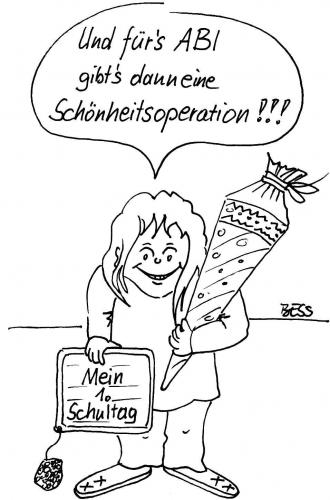 Cartoon: Perspektive (medium) by besscartoon tagged abitur,schule,kind,besscartoon,bess,schönheitsoperation