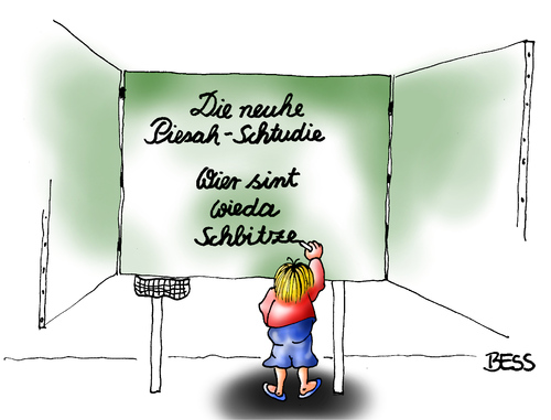 Cartoon: Piehsa-Schtudie (medium) by besscartoon tagged besscartoon,bess,bildung,pisastudie,studie,pisa,tafel,kind,lernen,kinder,pädagogik,schule