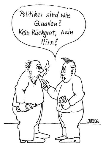 Cartoon: Politiker... (medium) by besscartoon tagged männer,politiker,politik,quallen,hirn,rückgrat,bess,besscartoon