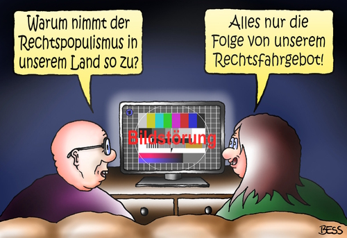 Cartoon: Rechts vor Links (medium) by besscartoon tagged rechts,rassismus,rechtsradikal,politik,rechtsextremismus,rechtspopulismus,rechtsfahrgebot,innenpolitik,bess,besscartoon