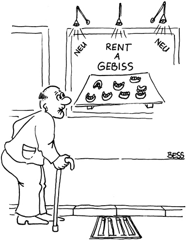 Cartoon: Rent a Gebiss (medium) by besscartoon tagged zahnersatz,miete,gebiss,rentner,alter,alt,besscartoon,bess,zähne