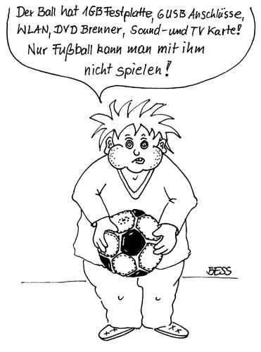 Cartoon: Schade... (medium) by besscartoon tagged kind,spiel,fussball,computer,technik,bess,besscartoon