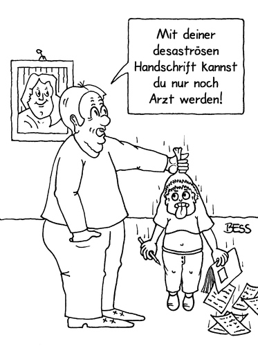 Cartoon: schöne Aussichten (medium) by besscartoon tagged schule,handschrift,schönschrift,zukunft,schreiben,schrift,arzt,desaster,lernen,unterricht,lehrer,pädagogik,erziehung,hauptschule,realschule,gemeinschaftsschule,werkrealschule,gymnasium,pauker,bess,besscartoon