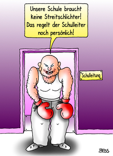 Cartoon: Streitschlichter (medium) by besscartoon tagged streitschlichter,schulleitung,schulleiter,schule,pädagogik,erziehung,lernen,lehrer,pauker,realschule,hauptschule,werkrealschule,gemeinschaftsschule,gymnasium,bess,besscartoon