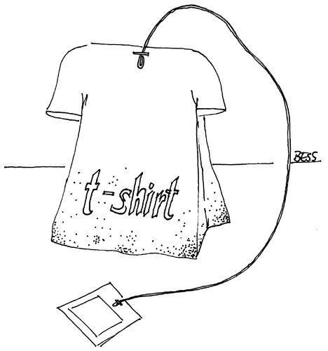 Cartoon: t-shirt (medium) by besscartoon tagged tee,tshirt,mode,teebeutel,bess,besscartoon