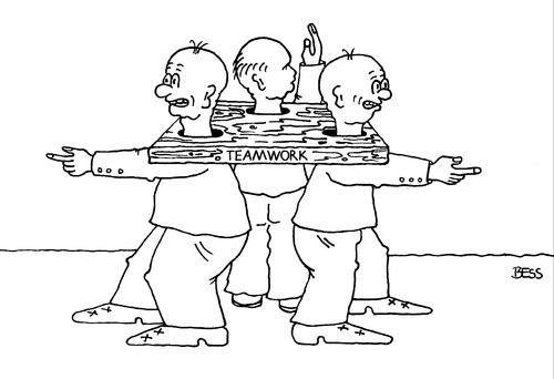 Cartoon: Teamwork (medium) by besscartoon tagged team,work,arbeiten,arbeit,orientierungslos,bess,besscartoon