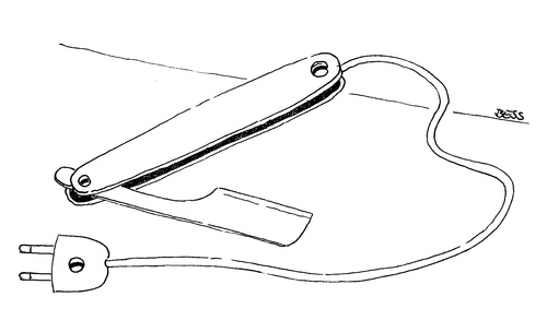Cartoon: Technischer Fortschritt (medium) by besscartoon tagged rasieren,rasiermesser,energie,strom,stecker,technik,fortschritt,bess,besscartoon