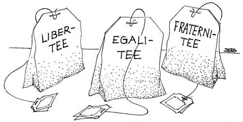 Cartoon: Tee (medium) by besscartoon tagged tee,teebeutel,liberte,egalite,fraternite,bess,besscartoon