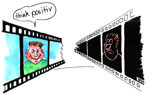 Cartoon: think positiv (medium) by besscartoon tagged film,foto,think,positiv,zukunft,bess,besscartoon
