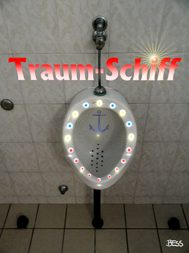 Cartoon: Traum-Schiff (medium) by besscartoon tagged besscartoon,bess,serie,tv,anker,pinkeln,pissoir,toilette,wc,traum,schiff,traumschiff