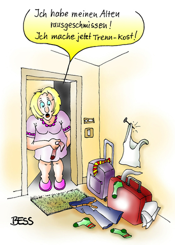 Cartoon: Trenn-Kost (medium) by besscartoon tagged frau,mann,paar,beziehung,ehe,scheidung,trennung,trennkost,bess,besscartoon