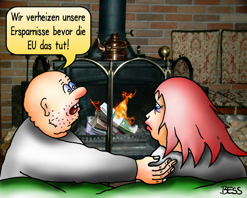 Cartoon: verheizt (medium) by besscartoon tagged besscartoon,bess,verbrennen,heizen,eu,finanzen,geld,europa,mario,dragi,ezb,zentralbank,sparer,ersparnisse,krise,euro