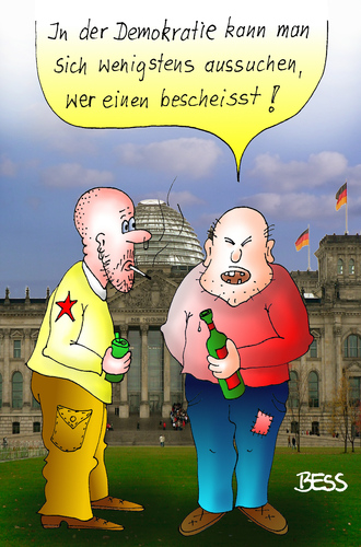 Cartoon: Wahl-Freiheit (medium) by besscartoon tagged männer,politik,demokratie,wahl,wählen,parlament,beschiss,bess,besscartoon