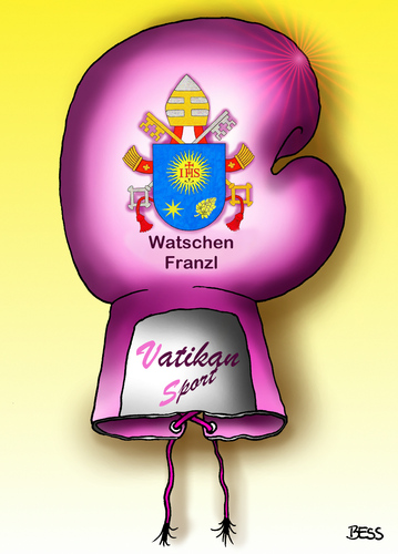 Cartoon: Watschen Franzl (medium) by besscartoon tagged vatikan,rom,religion,katholisch,papst,kirche,franziskus,wappen,logoeltern,kinder,prügel,schläge,watschen,erziehung,boxhandschuh,gewalt,brutalität,sport,bess,besscartoon