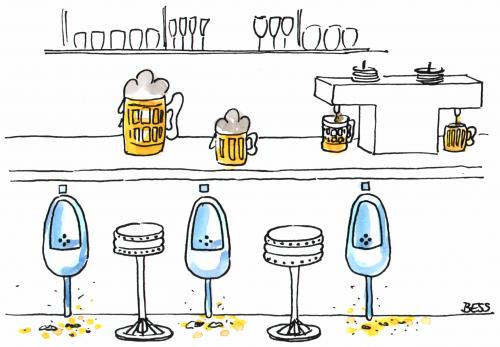 Cartoon: Wege zum Glück (medium) by besscartoon tagged besscartoon,bess,bar,wc,tresen,bier