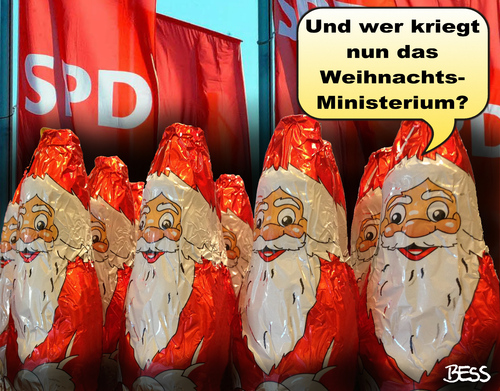 Cartoon: Weihnachts-Ministerium (medium) by besscartoon tagged weihnachten,minister,ministerium,fest,weihnachtsmann,santa,claus,mitglieder,bundestagswahl,befragung,große,koalition,groko,basis,basisbefragung,abstimmung,wahlkampf,spd,gabriel,nahles,berlin,bundestag,parteien,bess,besscartoon