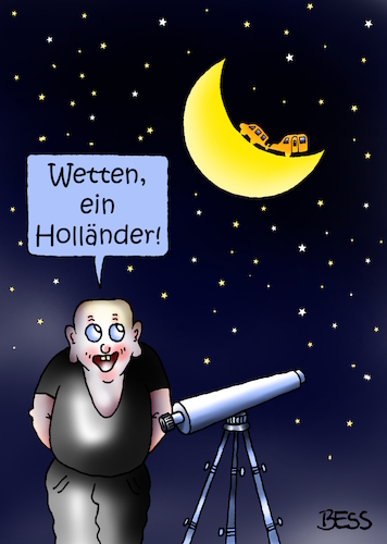 Cartoon: wer sonst (medium) by besscartoon tagged holland,niederlande,mond,wohnwagen,camping,urlaub,ferien,caravan,bess,besscartoon