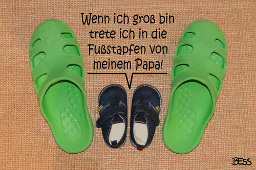 Cartoon: wie der Vater so der Sohn (medium) by besscartoon tagged vater,sohn,schuhe,familie,fußstapfen,bess,besscartoon,der