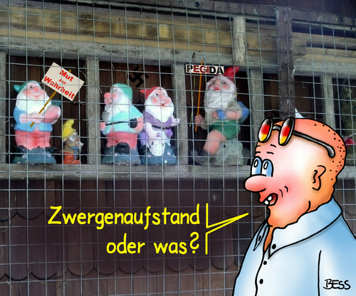 Cartoon: Zwergenaufstand oder was? (medium) by besscartoon tagged pegida,zwerg,zwergenaufstand,dresden,deutschland,flüchtlinge,demonstranten,rechtsextreme,nazis,ausländerfeindlichkeit,fremdenfeindlichkeit,patriotische,euröpäer,gegen,die,islamisierung,des,abendlandes,bess,besscartoon