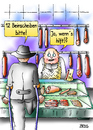 Cartoon: Beinscheiben (small) by besscartoon tagged man,metzger,amputiert,handicap,behinderung,wurst,fleisch,metzgerei,bein,scheiben,bess,besscartoon