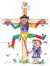 Cartoon: Hampelmann (small) by besscartoon tagged kirche,christentum,religion,kinder,katholisch,jesus,kreuz,hampelmann,spiel,bess,besscartoon