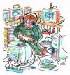 Cartoon: schöne Aussichten (small) by besscartoon tagged fernsehen,computer,spiel,kind,medien,zukunft,technik,bess,besscartoon