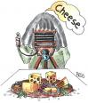 Cartoon: Cheese (small) by besscartoon tagged bess besscartoon mann fotograf essen käse