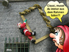 Cartoon: Clausi (small) by besscartoon tagged religion,weihnachten,christentum,nikolaus,santa,claus,fest,advent,rahmen,bess,besscartoon