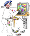Cartoon: computergestützte Malerei (small) by besscartoon tagged mann,malen,maler,malerei,kunst,farbe,computer,palette,technik,digital,bess,besscartoon