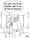 Cartoon: den Kopf frei bekommen (small) by besscartoon tagged schule,pädagogik,erziehung,scheißhaus,wc,toilette,lernen,lehrer,pauker,schüler,realschule,hauptschule,werkrealschule,gemeinschaftsschule,gymnasium,bess,besscartoon