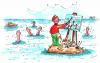 Cartoon: Maler (small) by besscartoon tagged mann bess besscartoon maler wasser ertrinken meer