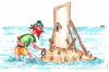 Cartoon: Einbrecher (small) by besscartoon tagged bess,besscartoon,mann,insel,meer,dummheit,wasser,einbruch,dieb