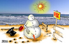 Cartoon: FKK (small) by besscartoon tagged schneemann,strand,meer,fkk,bess,besscartoon