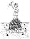 Cartoon: Geldhaie (small) by besscartoon tagged insel,meer,einsamkeit,haie,geld,bess,besscartoon