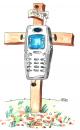 Cartoon: Handymania (small) by besscartoon tagged bess besscartoon kreuz jesus handy telefon religion