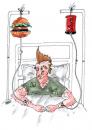 Cartoon: Infusion (small) by besscartoon tagged mann,krank,infusion,essen,trinken,krankenhaus,gesundheit,bess,besscartoon