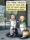 Cartoon: Inklusives Lernen (small) by besscartoon tagged behinderung,inklusion,schule,lernen,unterricht,lehrer,schüler,pädagogik,erziehung,hauptschule,realschule,gemeinschaftsschule,werkrealschule,gymnasium,pauker,bess,besscartoon