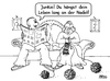 Cartoon: Junkie (small) by besscartoon tagged junkie,mann,frau,paar,beziehung,nadel,ehe,stricken,mode,bess,besscartoon