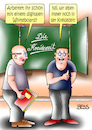 Cartoon: Kreidezeit (small) by besscartoon tagged schule,pädagogik,lehrer,digitalisierung,gemeinschaftsschule,realschule,hauptschule,gymnasium,whiteboard,tafel,kreide,kreidezeit,bess,besscartoon