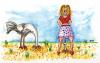 Cartoon: ohne Titel (small) by besscartoon tagged strauß,sand,frau,bess,besscartoon