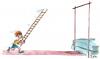 Cartoon: Stabhochsprung (small) by besscartoon tagged bess besscartoon mann sport leiter stabhochsprung